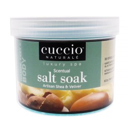 Cuccio Naturale Scentual Salt Soak - Invigorating Salts With An Irresistible Scent - Rejuvenate And Soothe Tired Feet - Softens And Leaves The Skin Fresh And Clean - Artisan Shea And Vetiver - 29 Oz
