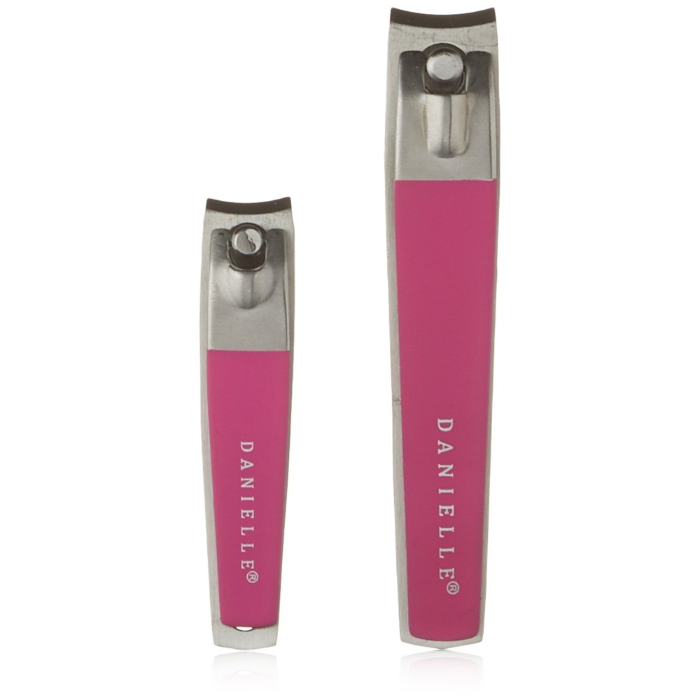 Danielle, Creations Soft Touch Stainless Steel Duo Nail Clippers Set, Pink, 0.0353 Ounce Danielle, Creations Soft Touch Stainless Steel Duo Nail Clippers Set, Pink, 0.0353 Ounce