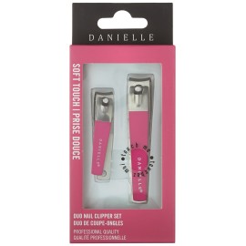 Danielle, Creations Soft Touch Stainless Steel Duo Nail Clippers Set, Pink, 0.0353 Ounce Danielle, Creations Soft Touch Stainless Steel Duo Nail Clippers Set, Pink, 0.0353 Ounce