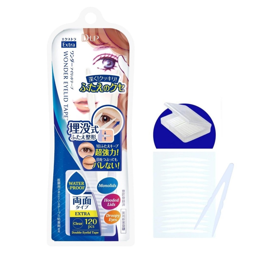 D-UP Wonder Eyelid Tape Waterproof Eyelid Stickers, 120 Pc Double Sided Adhesive, Invisible Blend Double Eyelid Lift Strips for Droopy Eyes, Japanese Instant Natural Eye Lid Eye Makeup D-UP Wonder Eyelid Tape Waterproof Eyelid Stickers, 120 Pc Double Sided Adhesive, Invisible Blend Double Eyelid Lift Strips for Droopy Eyes, Japanese Instant Natural Eye Lid Eye Makeup