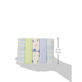 Spasilk Washcloth Wipes Set for Newborn Boys and Girls, Soft Terry Washcloth Set, Pack of 10, Blue Elephants