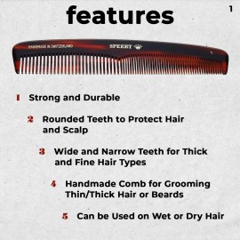 Speert 1 Handmade Wide Narrow Tooth Comb Tortoise Havana Acetate Thick Coarse Curly Thin Fine Straight Hair Detangling Parting Grooming Teasing Styling Hairdresser Barber Hairdressing Wet Dry Pocket Speert 1 Handmade Wide Narrow Tooth Comb Tortoise Havana Acetate Thick Coarse Curly Thin Fine Straight Hair Detangling Parting Grooming Teasing Styling Hairdresser Barber Hairdressing Wet Dry Pocket