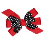 WD2U Girls 4.5 Black Dotted Grosgrain Boutique Hair Bow French Clip Barrette (Ladybug Red)