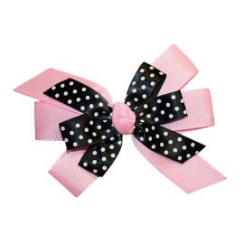 WD2U Girls 4.5 Black Dotted Grosgrain Boutique Hair Bow French Clip Barrette (Ladybug Red)