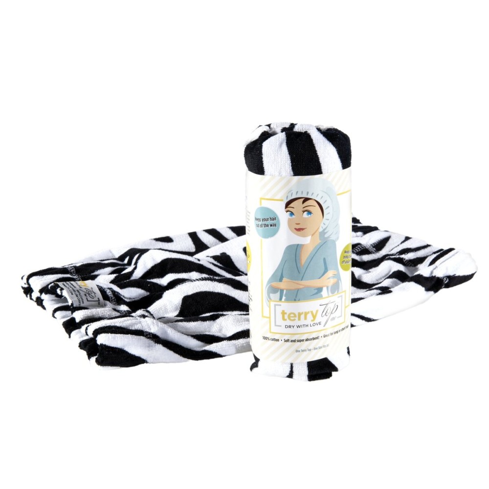 Terry Top Hair Towel, Turban. Super Absorbent 100% Terry Cotton. Keeps Hair Off Your Face. No Twist, No Harm, No Hassle. Simplify Your Morning Terry Top Hair Towel, Turban. Super Absorbent 100% Terry Cotton. Keeps Hair Off Your Face. No Twist, No Harm, No Hassle. Simplify Your Morning