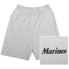 Fox Outdoor Products Men\'s Running Shorts w/Pattern - Comfortable Breathable Cotton Blend Sport Casual Short for Working Out,Ash/Marines, Small