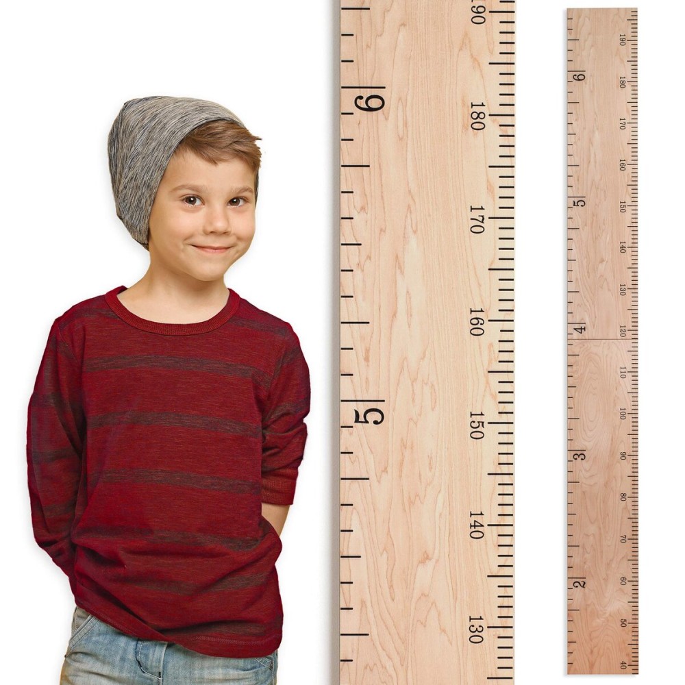 HEADWATERS STUDIO Wooden Growth Chart for Wall - Size Height Chart for Kids, Growth Measuring Board and Kids Height Wall Chart, Growth Chart for Kids, Height Chart for Wall - Natural (63x6.7)