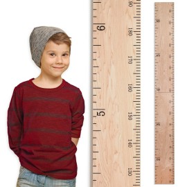 HEADWATERS STUDIO Wooden Growth Chart for Wall - Size Height Chart for Kids, Growth Measuring Board and Kids Height Wall Chart, Growth Chart for Kids, Height Chart for Wall - Natural (63x6.7)
