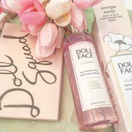 Doll Face Clarify Balancing Toner Glycolic Acid, Willow Bark and Enzymes, for Facial Soothing, Facial Toning 8oz