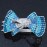 Silver Tone Teal/Light Blue/Sky Blue/Clear Crystal Bow Hair Beak Clip/Concord Clip - 65cm Length