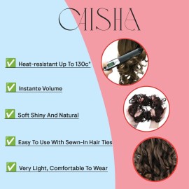 CAISHA Messy Scrunchie Bun Voluminous Wavy Hairpiece Heat-resistant Synthetic Fibres Dark Blonde G9A