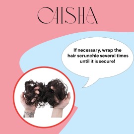 CAISHA Messy Scrunchie Bun Voluminous Wavy Hairpiece Heat-resistant Synthetic Fibres Dark Blonde G9A