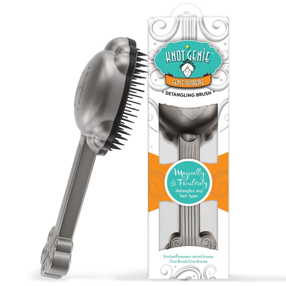 Knot Genie - Genie Supreme Detangling Brush, Soothing Silver Knot Genie - Genie Supreme Detangling Brush, Soothing Silver