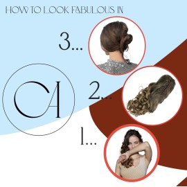 CAISHA 20 Hairpiece Ponytail Clip On Extension With Butterfly Claw Voluminous Wavy Brown Mix H57B CAISHA 20 Hairpiece Ponytail Clip On Extension With Butterfly Claw Voluminous Wavy Brown Mix H57B