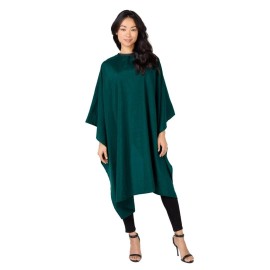 Betty Dain Lightweight Crinkle Nylon Hair Cutting/Styling Cape, Water Resistant, Machine Washable, Permanent Crinkle Nylon, Repels Hair, Snap Closure at Neck, Generous 54 x 60 inch Size, Green