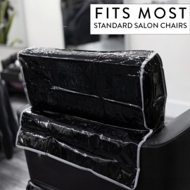Betty Dain Salon Chair Cover, Protects Spa/Salon Chair Upholstery from Stains, Chemicals, Moisture, and Wear, Round, Fits Most Salon Chairs, Durable Vinyl, Black