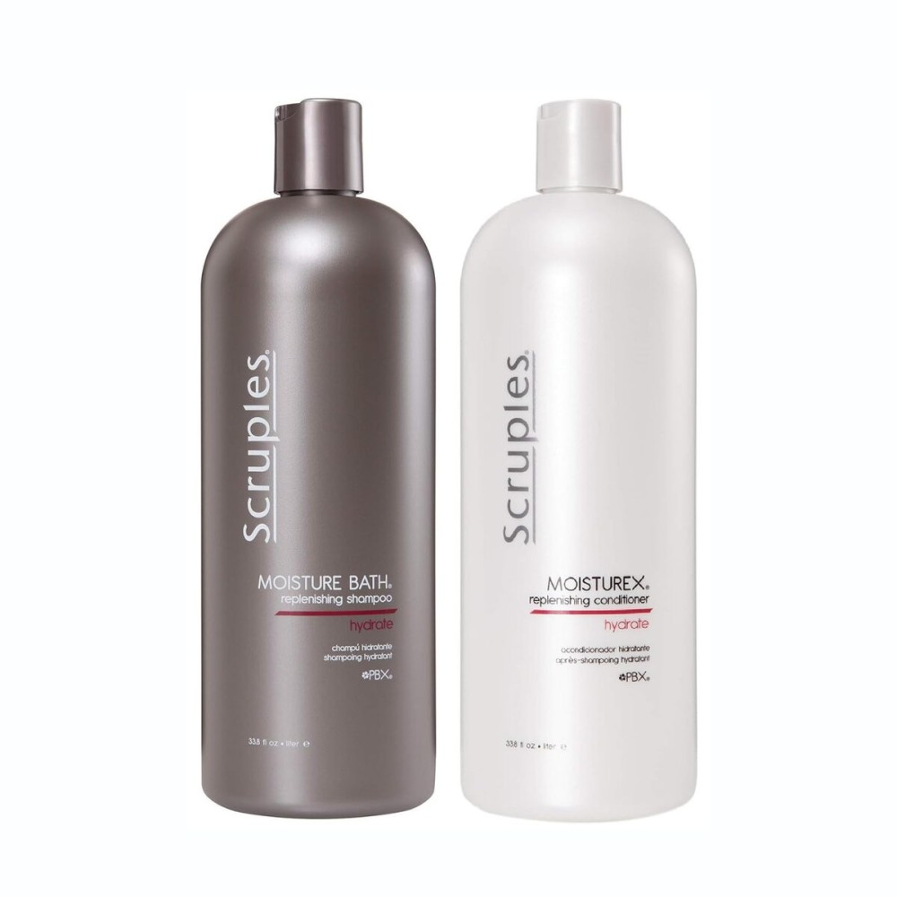 Scruples Moisture Bath Shampoo & Moisturex Conditioner Set - Nourishing & Moisturizing Duo for Dry, Frizzy Hair Repair (33.8 oz) Scruples Moisture Bath Shampoo & Moisturex Conditioner Set - Nourishing & Moisturizing Duo for Dry, Frizzy Hair Repair (33.8 oz)