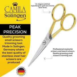 Camila Solingen CS45 Hair Scissors Professional 4.5 Very Sharp Grooming Scissors. Razor Edge Barber Hair Cutting Scissor. Stainless Steel Hair Cutting Shears for Salon. Made of in Solingen, Germany