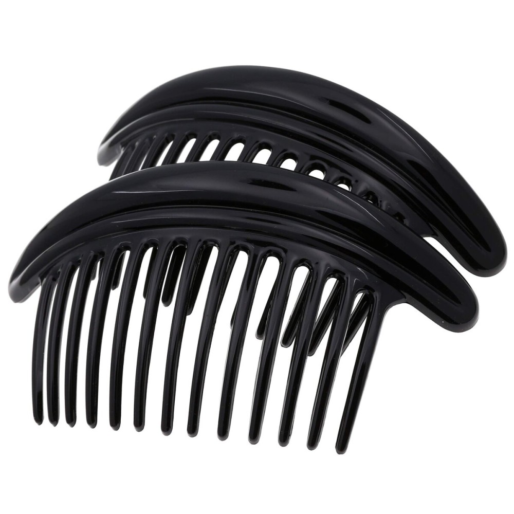 Camila Paris MP978/2 French Hair Side Combs, Black Curved Interlocking Combs French Twist Hair Combs, Strong Hold Hair Clips for Women Bun Chignon, Up-Do Styling Girls Hair Accessories Made in France Camila Paris MP978/2 French Hair Side Combs, Black Curved Interlocking Combs French Twist Hair Combs, Strong Hold Hair Clips for Women Bun Chignon, Up-Do Styling Girls Hair Accessories Made in France