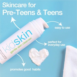 Kidskin Gentle Skin Cleanser for All Skin Types - Face Wash for Kids- Hydrating Facial Cleanser for Teens Girls & Boys - Preteen Care for 8 Years Old or Above, Cruelty-Free- 5 fl. oz