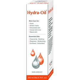 HYDRA-OIL Scar Removal Serum - 200 ml Hydrating Oil for Face and Body - Treatment for Acne Scars, Stretch Marks, and Dark Spots - Vitamin E & A