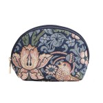 Signare Tapestry Cosmetic Bag Toiletry Makeup Bag for Women With William Morris Blue Strawberry Thief (COSM-STBL)