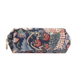 Signare Tapestry Cosmetic Bag Toiletry Makeup Bag for Women With William Morris Blue Strawberry Thief (COSM-STBL)