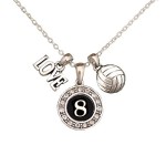 MadSportsStuff Custom Player ID Volleyball Necklace (8, One Size)