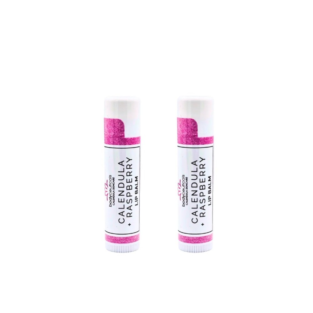 2 Pack Organic Calendula + Raspberry Lip Balm