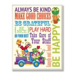 The Kids Room by Stupell Blue Be Happy Clown Typography Rectangle Wall Plaque