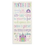 The Kids Room by Stupell Princess Rules with Castle and Carriage Rectangle Wall Plaque, 7 x 0.5 x 17, Proudly Made in USA