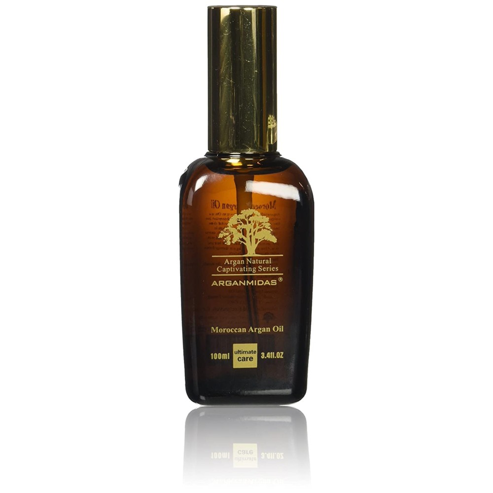Arganmidas Moroccan Argan Oil 100ml Perfect for Leave in Treatment & Conditioner ALSO for Face and Body- Wonderful Anti Aging, Anti Wrinkle Beauty Secret,