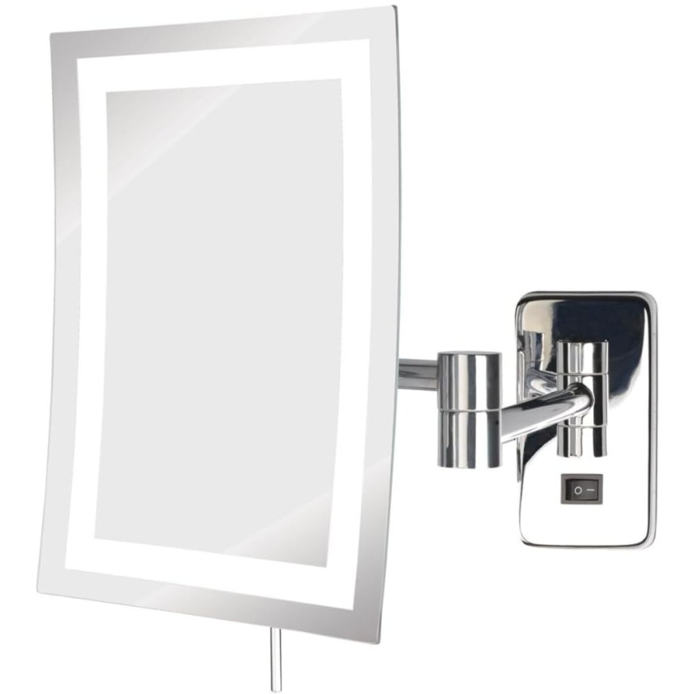 JERDON Wall Mount Makeup Mirror with 5X Magnification - 8.75 x 6.5 Rectangular Design Extends 15.5 from The Wall - Chrome Finish - Direct Wire Only - Model JRT710CLD JERDON Wall Mount Makeup Mirror with 5X Magnification - 8.75 x 6.5 Rectangular Design Extends 15.5 from The Wall - Chrome Finish - Direct Wire Only - Model JRT710CLD