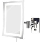 JERDON Wall Mount Makeup Mirror with 5X Magnification - 8.75 x 6.5 Rectangular Design Extends 15.5 from The Wall - Chrome Finish - Direct Wire Only - Model JRT710CLD