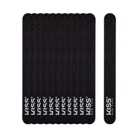KISS Nail Files Black on Black (12 pieces) Files & Smooths Natural and Artificial Nails