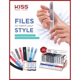 KISS Nail Files Black on Black (12 pieces) Files & Smooths Natural and Artificial Nails