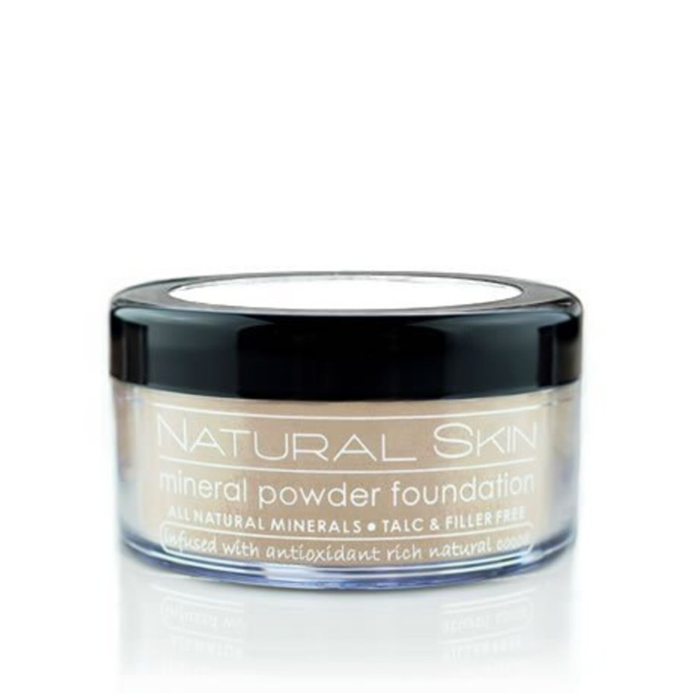 MODE Natural Skin Mineral Powder Foundation Light Warm - Shade 214 - Breathable Full Coverage Loose Makeup, Smooth Flawless Matte Finish, Nourishing Cocoa Skincare