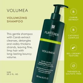 Rene Furterer VOLUMEA Volumizing Shampoo, Fine Limp Hair, Thickening, Volume Enhancing, Pump, 20.2 oz. Rene Furterer VOLUMEA Volumizing Shampoo, Fine Limp Hair, Thickening, Volume Enhancing, Pump, 20.2 oz.