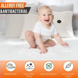 Guardmax Terry Cotton Crib Size Mattress Protector - Waterproof & Dust Mite Proof Mattress Cover with Stretchable Pockets - Soft, Comfortable, & Noiseless Waterproof Fitted Sheet.(28 x 52 x 7)