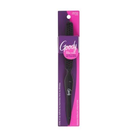 Goody Shine On Boar Edge Brush, Boar Bristle with Long Sectioning Tail, Smoothens Fly-Aways, Use as a Styling Brush, All Hair Types, Textures & Styles, Black