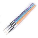 BNP 3Pcs/set Nail Art Line Brush Glitters Acrylic Ultra-thin Liner Drawing Painting Pen Flower Stripes Nail Art Manicure Tools