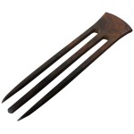 One Rosewood Three Prong 6 Inch Straight Hair Stick Pick Pic Pin Fork