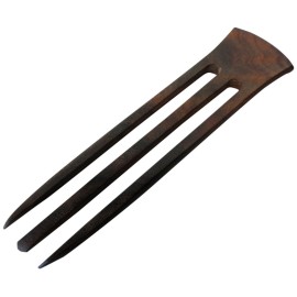 One Rosewood Three Prong 6 Inch Straight Hair Stick Pick Pic Pin Fork