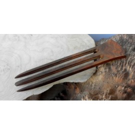 One Rosewood Three Prong 6 Inch Straight Hair Stick Pick Pic Pin Fork One Rosewood Three Prong 6 Inch Straight Hair Stick Pick Pic Pin Fork
