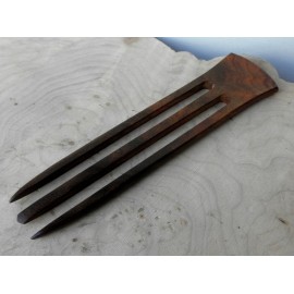 One Rosewood Three Prong 6 Inch Straight Hair Stick Pick Pic Pin Fork One Rosewood Three Prong 6 Inch Straight Hair Stick Pick Pic Pin Fork