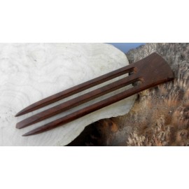 One Rosewood Three Prong 6 Inch Straight Hair Stick Pick Pic Pin Fork One Rosewood Three Prong 6 Inch Straight Hair Stick Pick Pic Pin Fork