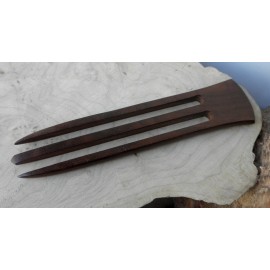 One Rosewood Three Prong 6 Inch Straight Hair Stick Pick Pic Pin Fork One Rosewood Three Prong 6 Inch Straight Hair Stick Pick Pic Pin Fork