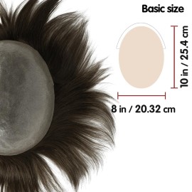 Lordhair Toupee for Men with 100% Human Hair, 0.08mm Natural Skin Hair Pieces Replacement for Men Base Size 8x10 inch Mens Toupee V-looped Hair System Dark Light Brown 3 Lordhair Toupee for Men with 100% Human Hair, 0.08mm Natural Skin Hair Pieces Replacement for Men Base Size 8x10 inch Mens Toupee V-looped Hair System Dark Light Brown 3