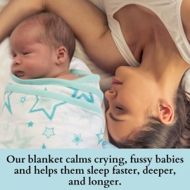 Miracle Blanket Swaddle Wrap - Help Your Newborn Sleep Longer - Soft & Secure Sleep Sack for Infants - Easy-to-Use Swaddling Blanket for a Calm Baby (Grey with Yellow Trim)