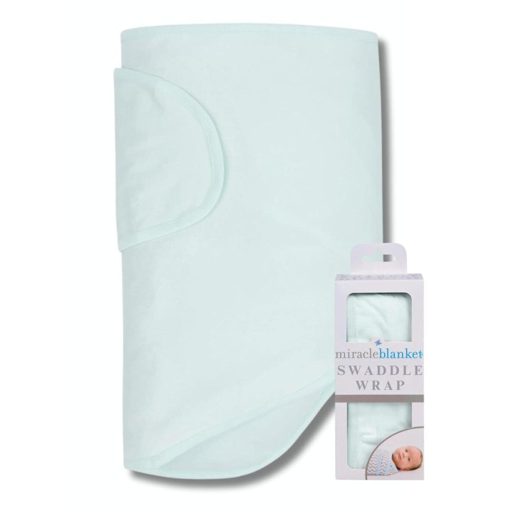 Miracle Blanket Swaddle Wrap - Help Your Newborn Sleep Longer - Soft & Secure Sleep Sack for Infants - Easy-to-Use Swaddling Blanket for a Calm Baby (Mint)